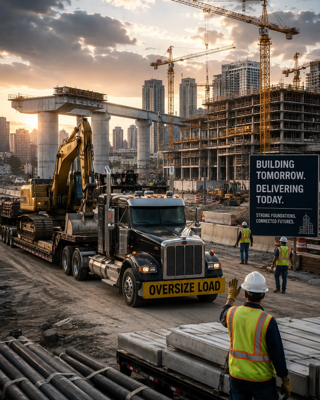 construction and infrastructure industries freight trucking and logistics service in Melbourne FL Yowell International